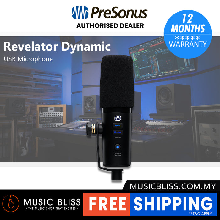 PreSonus Revelator Dynamic USB Microphone with Onboard DSP USB Dynamic Microphone with 6-in/6