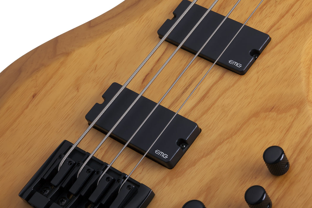 Schecter Riot Session-4 Left-Handed Electric Bass Guitar - Aged Natural Satin