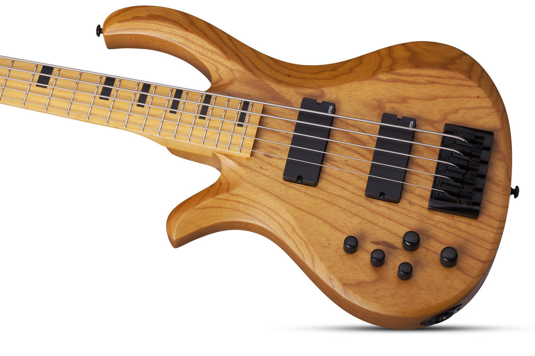 Schecter Riot Session-5 Left-Handed Electric Bass Guitar - Aged Natural Satin