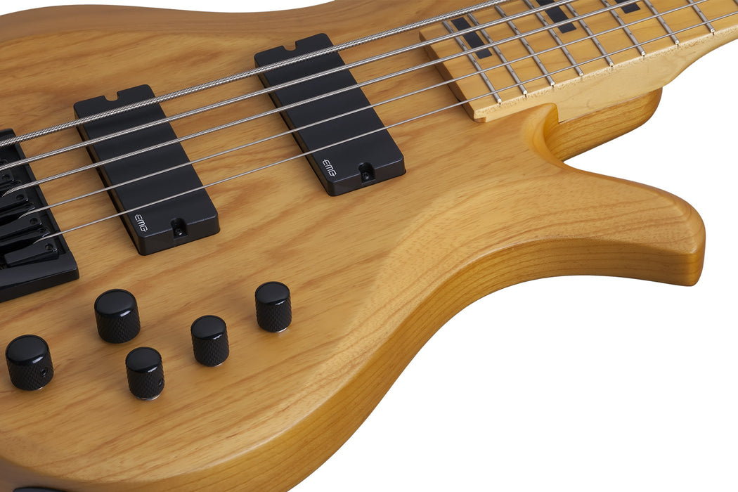 Schecter Riot Session-5 Left-Handed Electric Bass Guitar - Aged Natural Satin