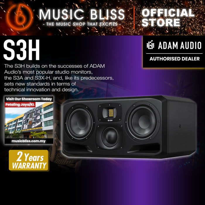 ADAM Audio S3H Dual 7 inch 3-way Powered Midfield Studio Monitor