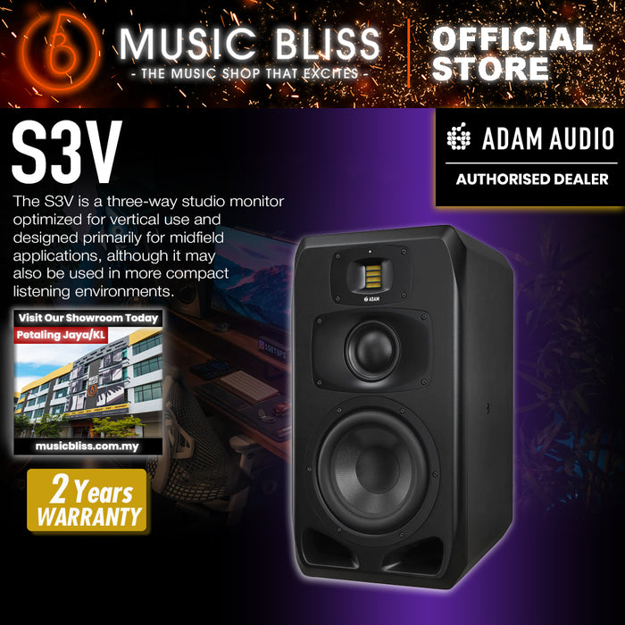 ADAM Audio S3V 9 inch 3-way Powered Midfield Studio Monitor - 1 unit