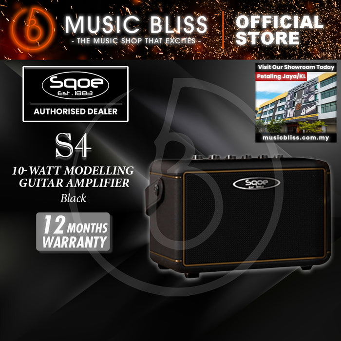 SQOE S4 10watt Modelling Guitar Amplifier (with Apps Control) - Black