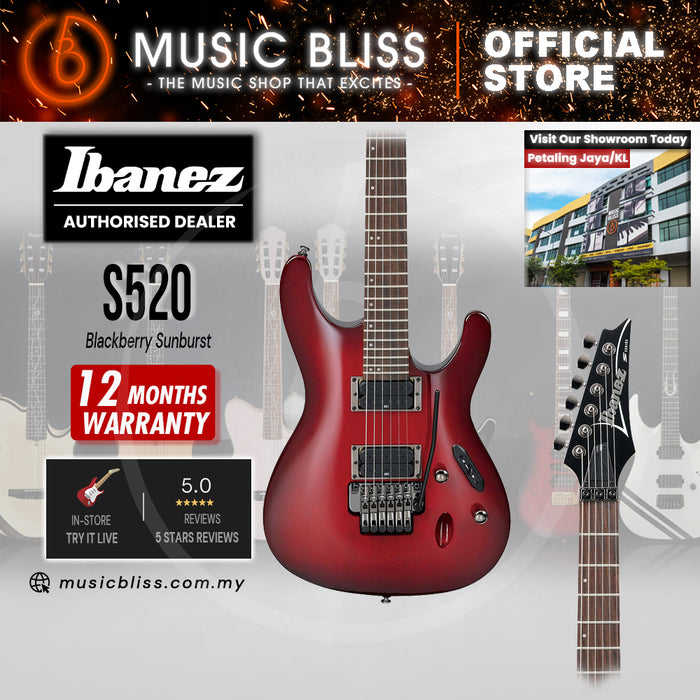Ibanez S520 Electric Guitar - Blackberry Sunburst
