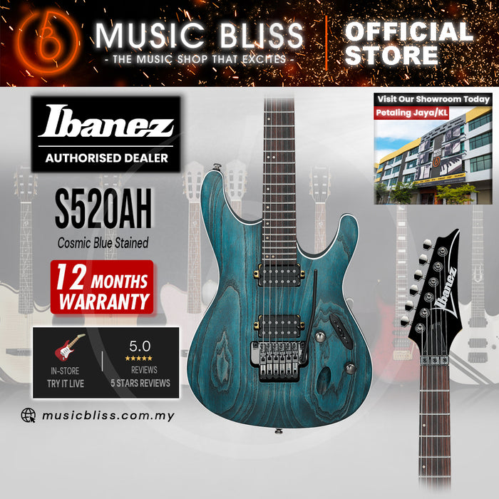 Ibanez Standard S520AH Electric Guitar - Cosmic Blue Stained