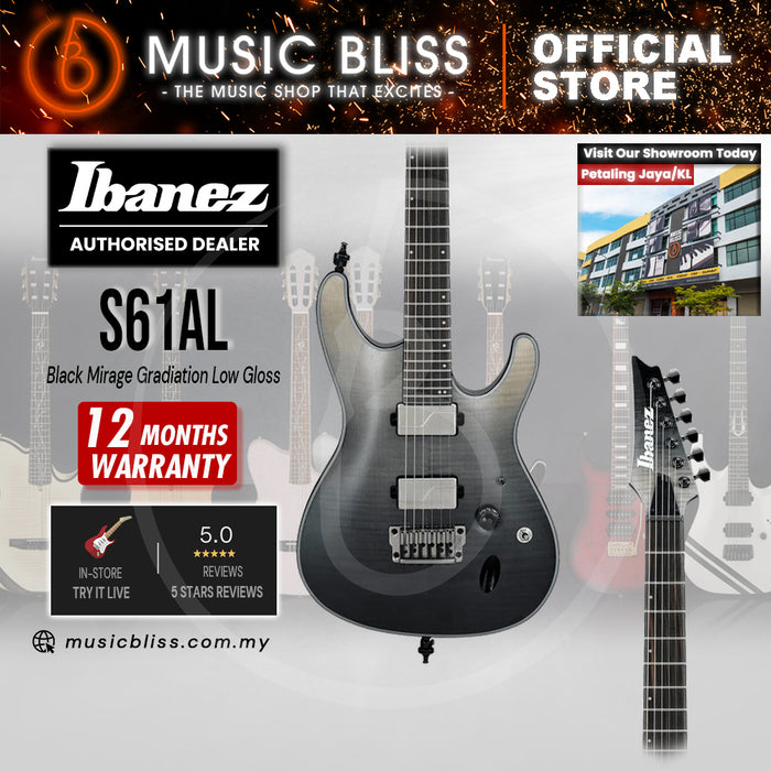 Ibanez Axion Label S61AL Electric Guitar - Black Mirage Gradiation Low Gloss