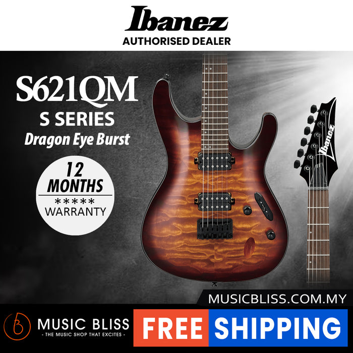 Ibanez S621QM Electric Guitar - Dragon Eye Burst