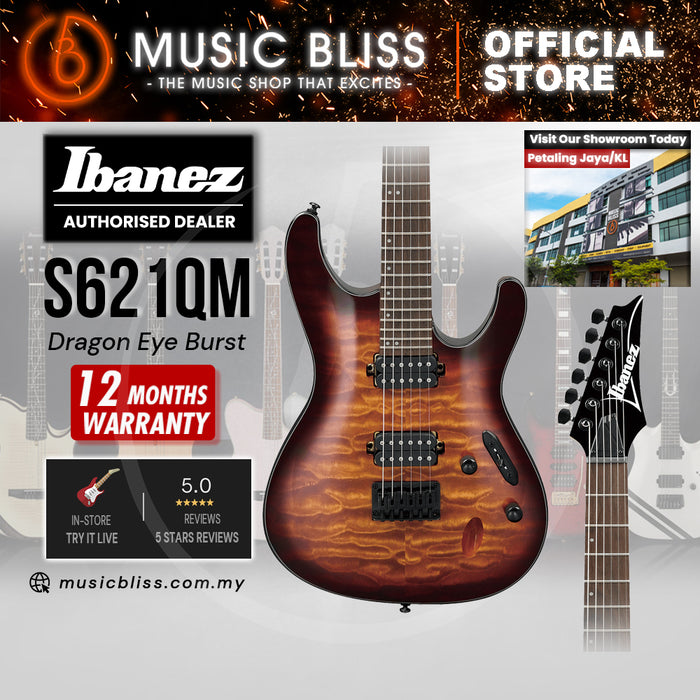 Ibanez S621QM Electric Guitar - Dragon Eye Burst