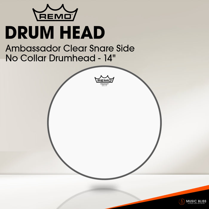 Remo Ambassador Clear Snare Side No Collar Drumhead - 14"