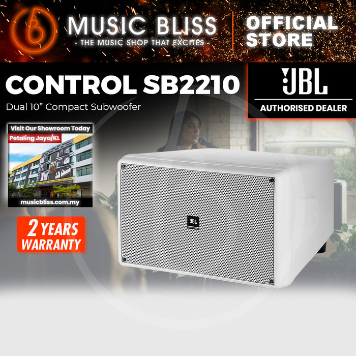 JBL Control SB2210 Dual 10” Compact Subwoofer - White