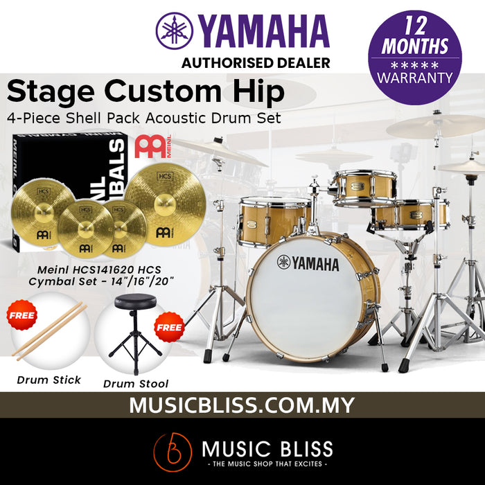 Yamaha Stage Custom Hip 4-Piece Shell Pack - Natural Wood