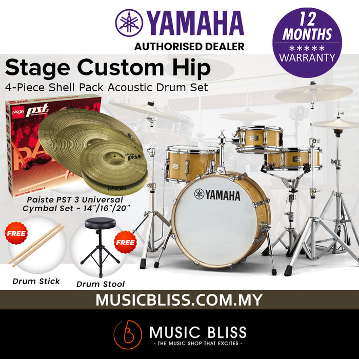 Yamaha Stage Custom Hip 4-Piece Shell Pack - Natural Wood