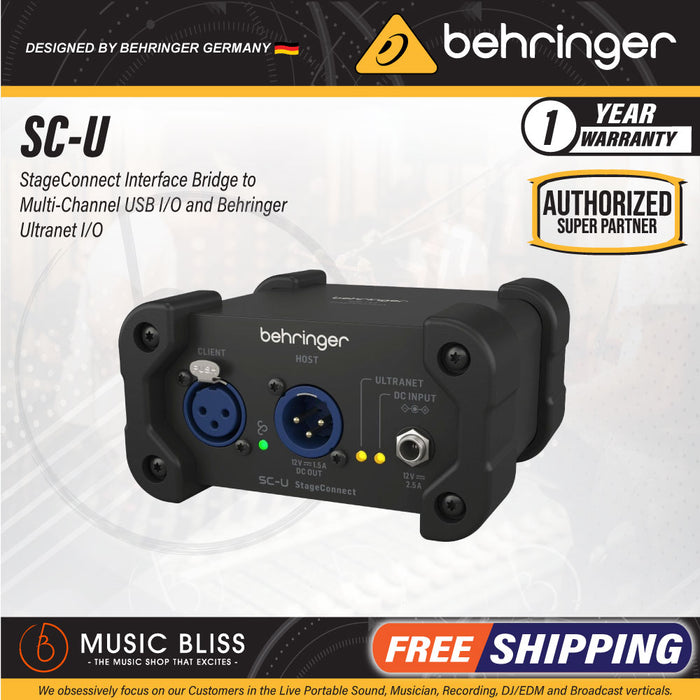 Behringer SC-U StageConnect Interface Bridge to Multi-Channel USB I/O ...