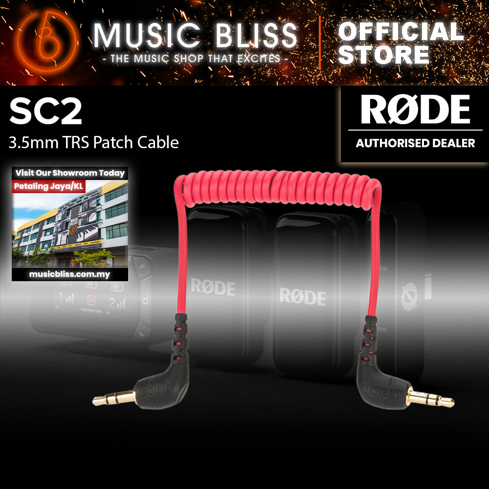 RØDE SC2 Câble Patch TRS 3,5 Mm Spiralé - Connexion Micro VidéoMic Vers Caméra