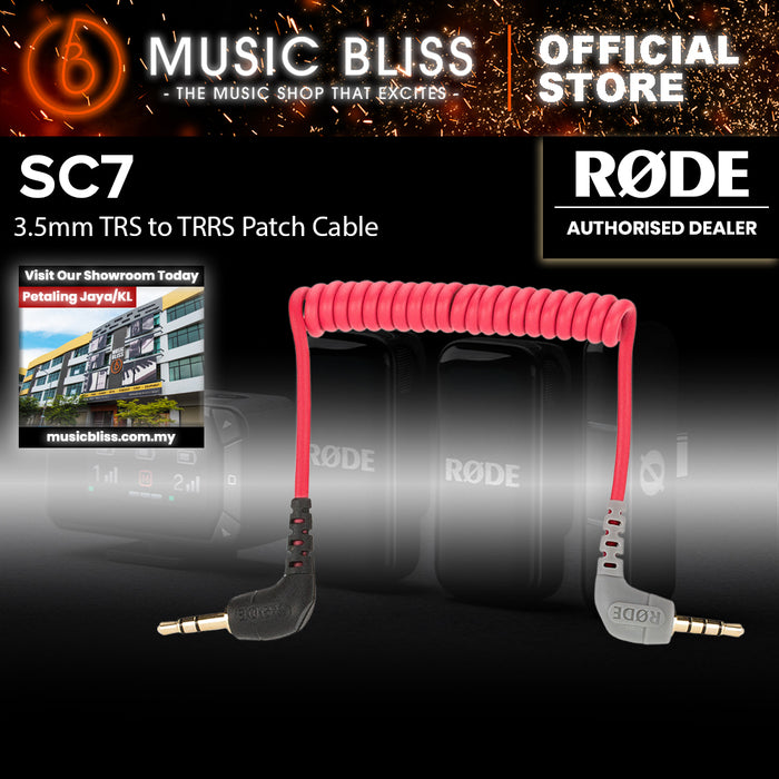 Rode SC7 3.5mm TRS to TRRS Patch Cable with Gold-plated Contacts