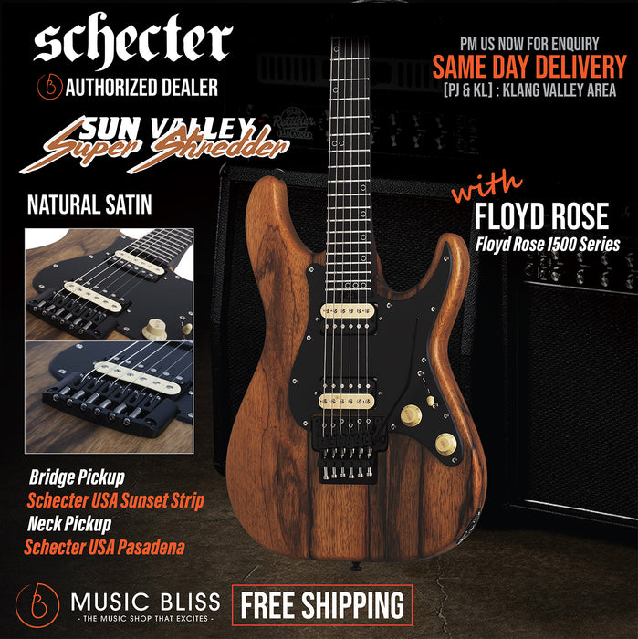 Schecter Sun Valley Super Shredder - Exotic Black Limba - Music Bliss Malaysia