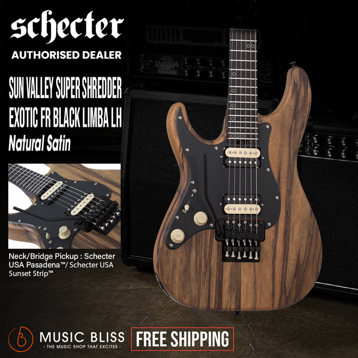Schecter Svss Exotic Black Limba Left-Handed Electric Guitar - Black Limba