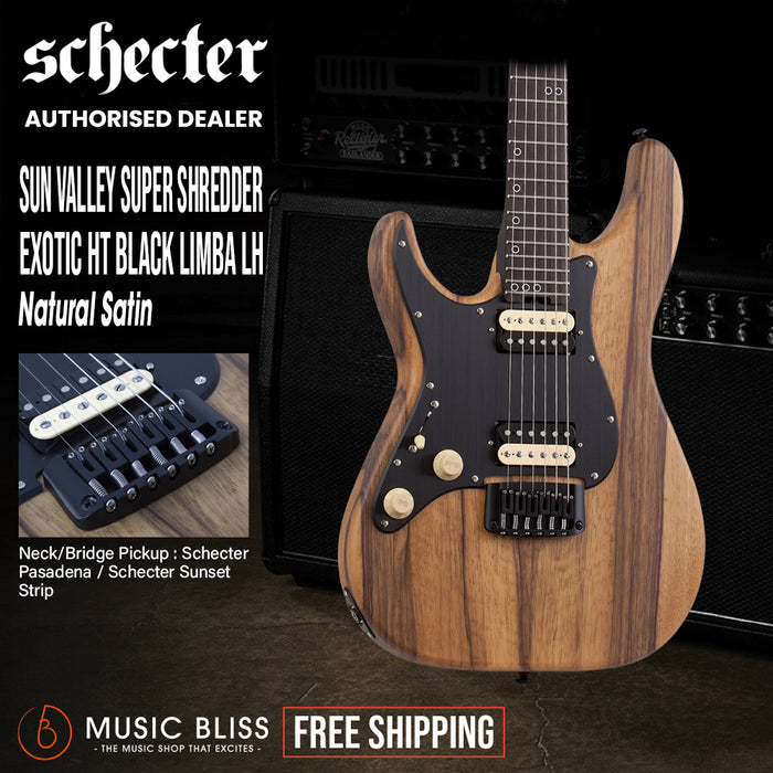 Schecter Svss Exotic HT Black Limba Left-Handed Electric Guitar - Black Limba