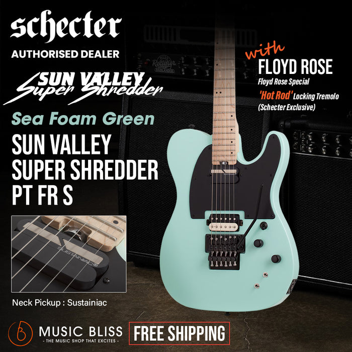 Schecter Sun Valley Super Shredder PT FR with Sustainiac - Sea Foam Green