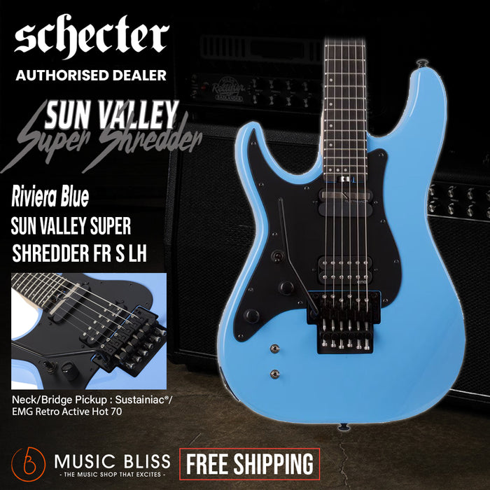 Schecter Sun Valley SS-FR S Left-Handed Electric Guitar - Riviera Blue