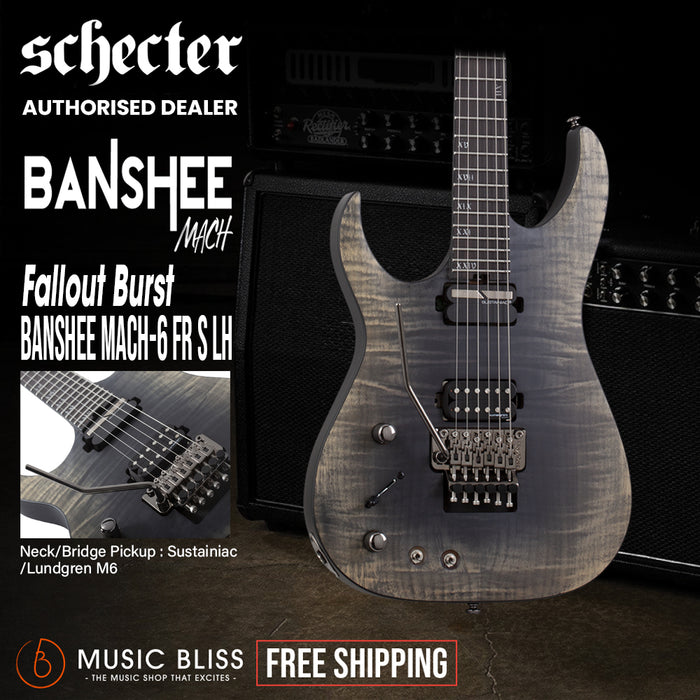 Schecter Banshee Mach-6 FR-S Left-Handed Electric Guitar - Fallout Burst