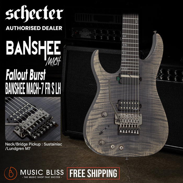 Schecter Banshee Mach-7 FR-S Left-Handed Electric Guitar - Fallout Burst