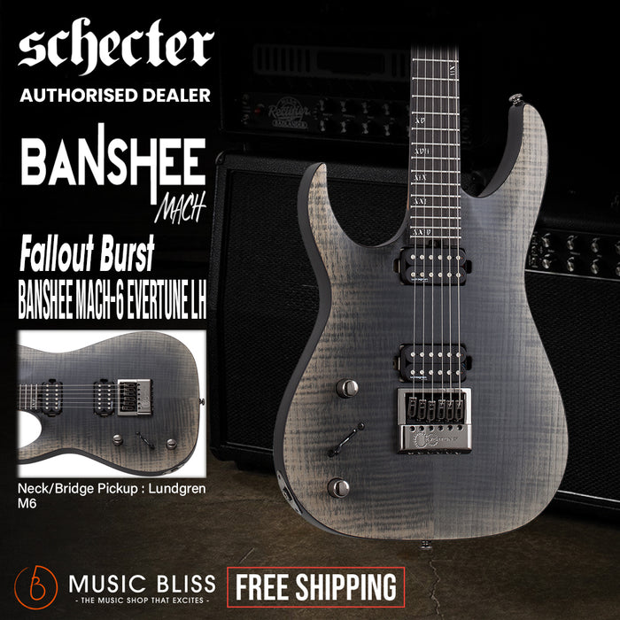 Schecter Banshee Mach-6 Evertune Left-Handed Electric Guitar - Fallout Burst