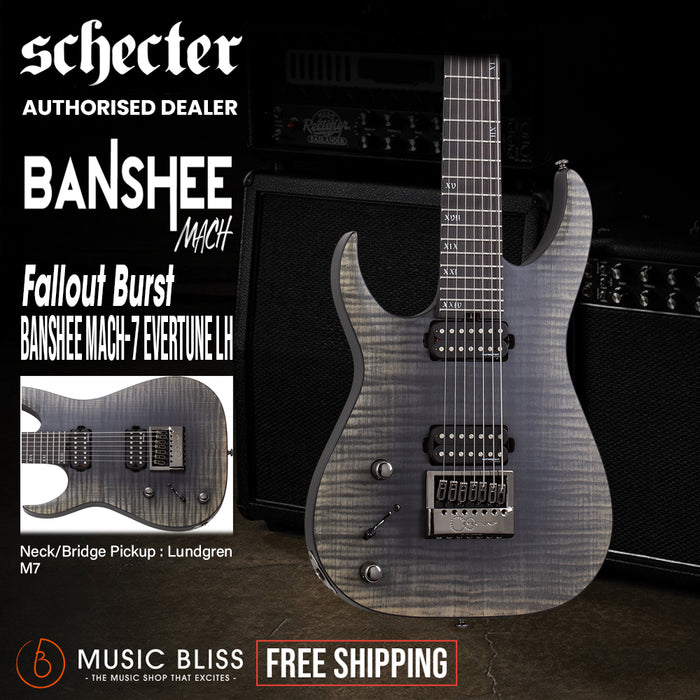 Schecter Banshee Mach-7 Evertune Left-Handed Electric Guitar - Fallout Burst