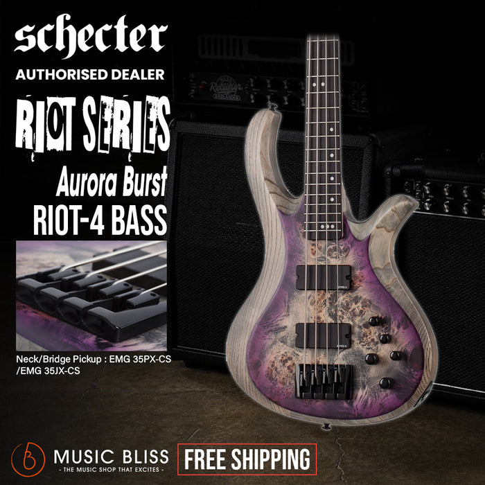 Schecter Riot-4 Electric Bass Guitar - Aurora Burst