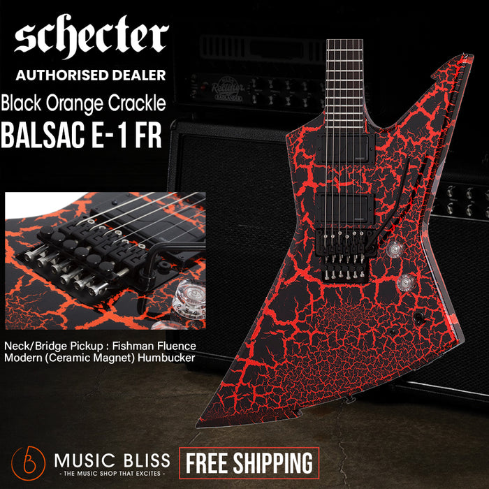 Schecter Balsac E-1 FR Electric Guitar - Black Orange Crackle