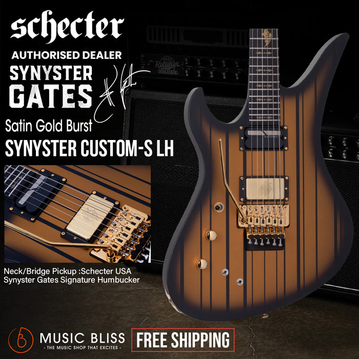 Schecter Synyster Gates Custom-S Left-Handed Electric Guitar - Satin Gold Burst