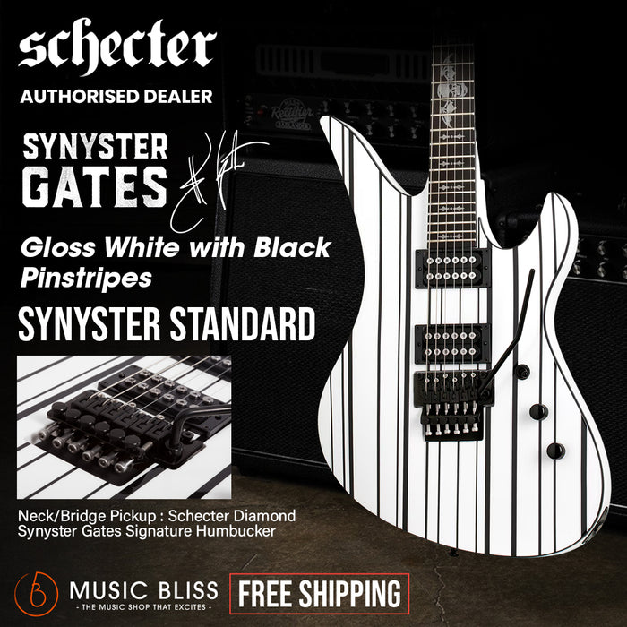 Schecter Synyster Standard - Gloss White with Black Pinstripes