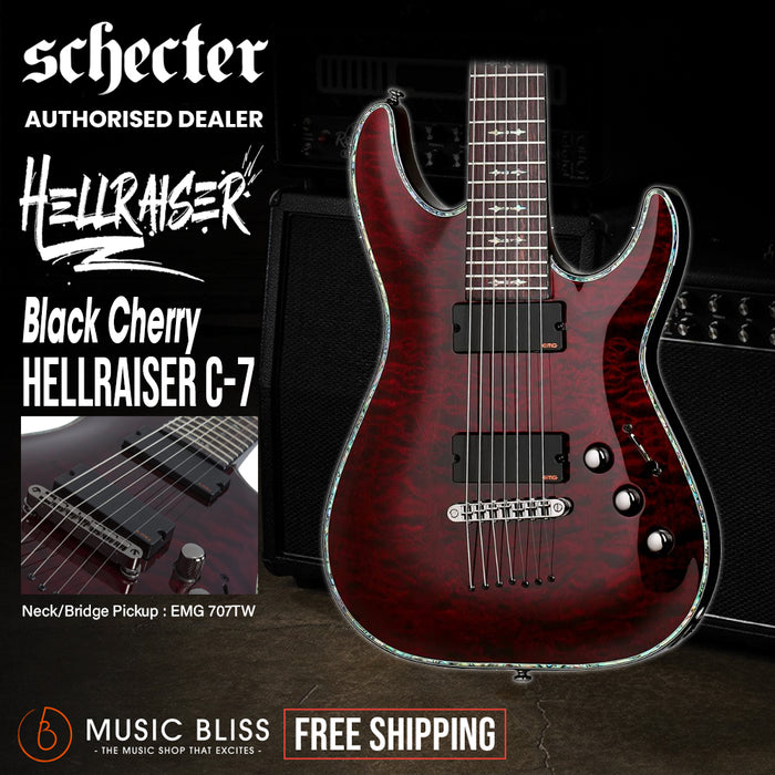 Schecter Hellraiser C-7 Electric Guitar - Black Cherry