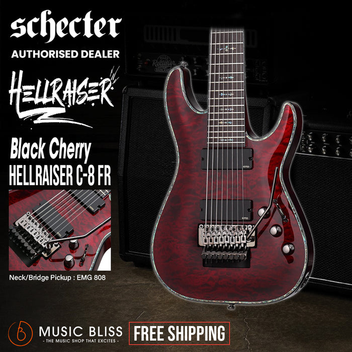 Schecter Hellraiser C-8 FR Electric Guitar - Black Cherry