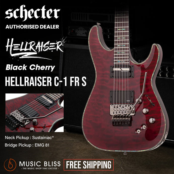 Schecter Hellraiser C-1 with Sustainiac, EMG & Floyd Rose - Black Cherry [MIK]