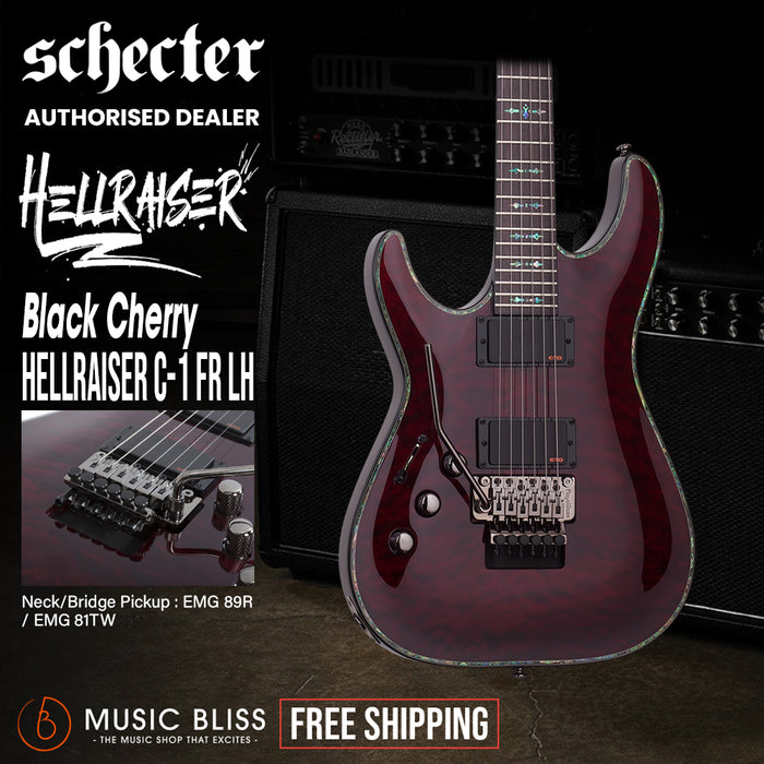 Schecter Hellraiser C-1 FR Left-Handed Electric Guitar - Black Cherry