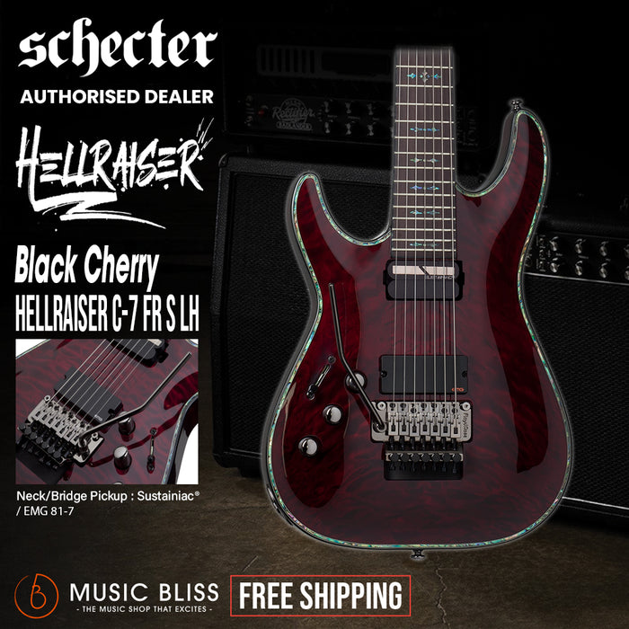 Schecter Hellraiser C-7 FR S Left-Handed Electric Guitar - Black Cherry