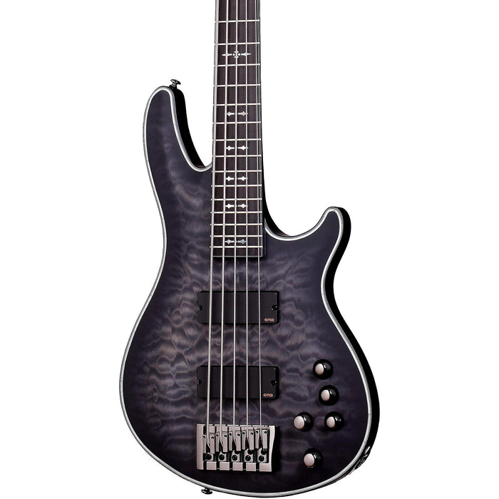 Schecter Hellraiser Extreme-5 Electric Bass Guitar - See-Thru Black Satin