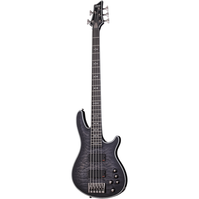 Schecter Hellraiser Extreme-5 Electric Bass Guitar - See-Thru Black Satin
