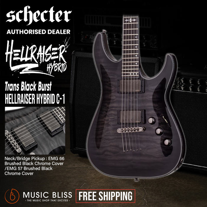 Schecter Hellraiser Hybrid C-1 Electric Guitar - Trans Black Burst