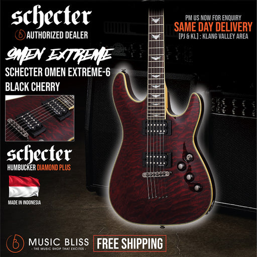 Schecter Omen Extreme-6 Electric Guitar - Black Cherry [MII] - Music Bliss Malaysia