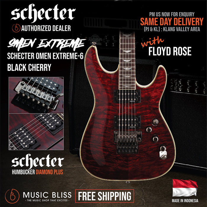 Schecter Omen Extreme-6 with Floyd Rose - Black Cherry [MII] - Music Bliss Malaysia
