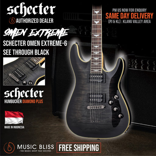 Schecter Omen Extreme-6 Electric Guitar - See Through Black [MII] - Music Bliss Malaysia