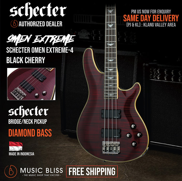 Schecter Omen Extreme-4 - Black Cherry [MII] - Music Bliss Malaysia