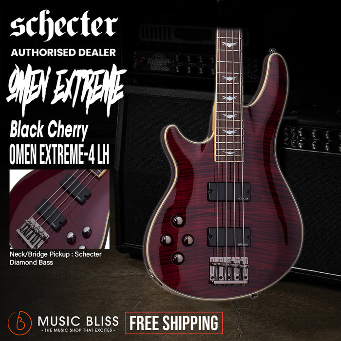 Schecter Omen Extreme-4 Left-Handed Electric Bass Guitar - Black Cherry