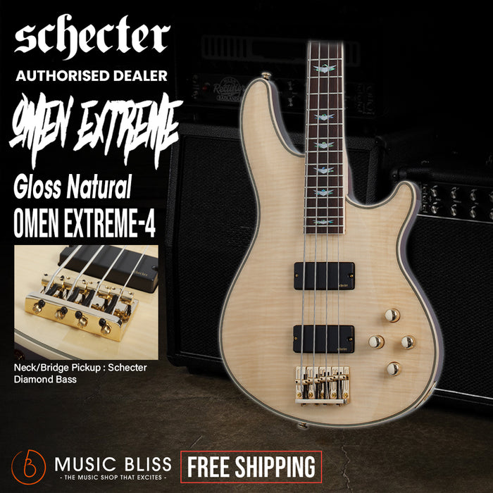 Schecter Omen Extreme-4 Electric Bass Guitar - Gloss Natural