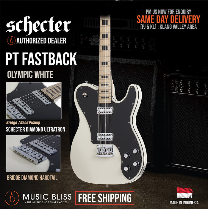 Schecter PT Fastback Electric Guitar - Olympic White [MII] - Music Bliss Malaysia