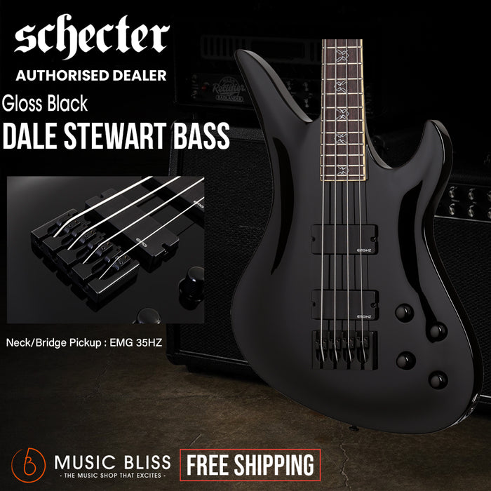 Schecter Dale Stewart Avenger Electric Bass Guitar - Gloss Black
