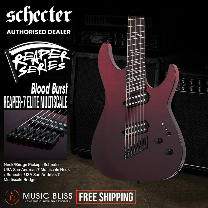 Schecter Reaper-7 Elite MS Electric Guitar - Bloodburst