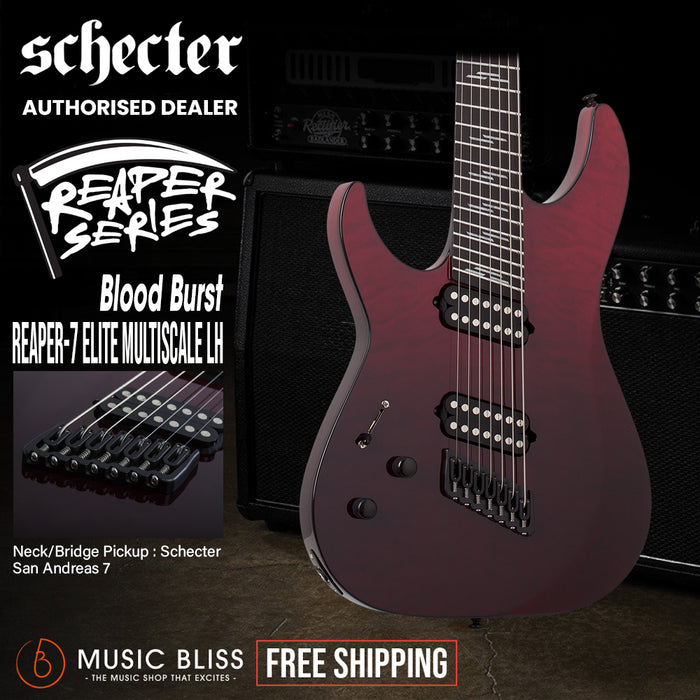 Schecter Reaper-7 Elite MS Left-Handed Electric Guitar - Bloodburst